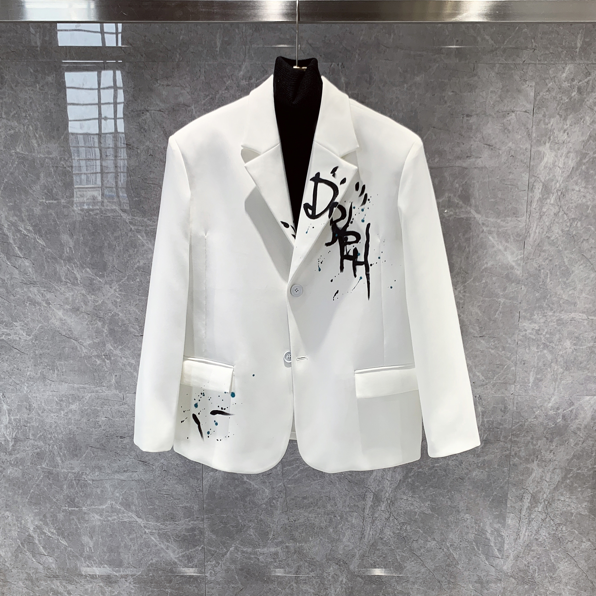 小众设计高级感休闲港风白色西装