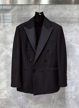 英伦风高级感礼服小西装外套男士商务休闲正装新郎结婚高端单西服