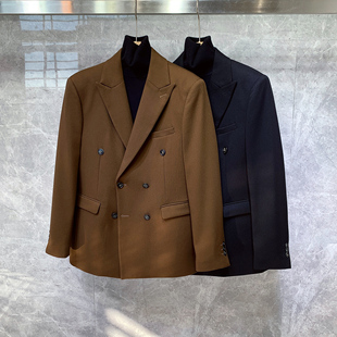 英伦风高级感戗驳领修身 外套男士 休闲正装 痞帅气休闲单西服 小西装