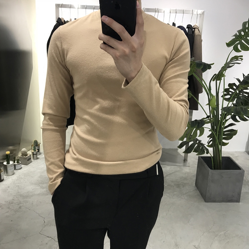 韩国半高领针织打底英伦修身毛衣