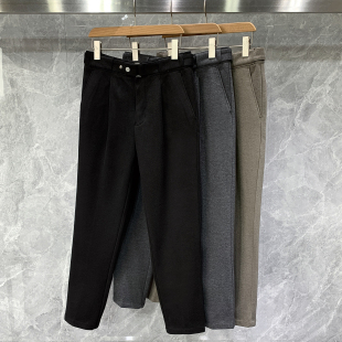 加厚直筒休闲裤 男士 子男士 潮流痞帅百搭修身 2025冬季 毛呢西裤 新款
