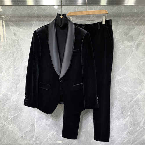 新郎结婚高级感西服套装修身西装