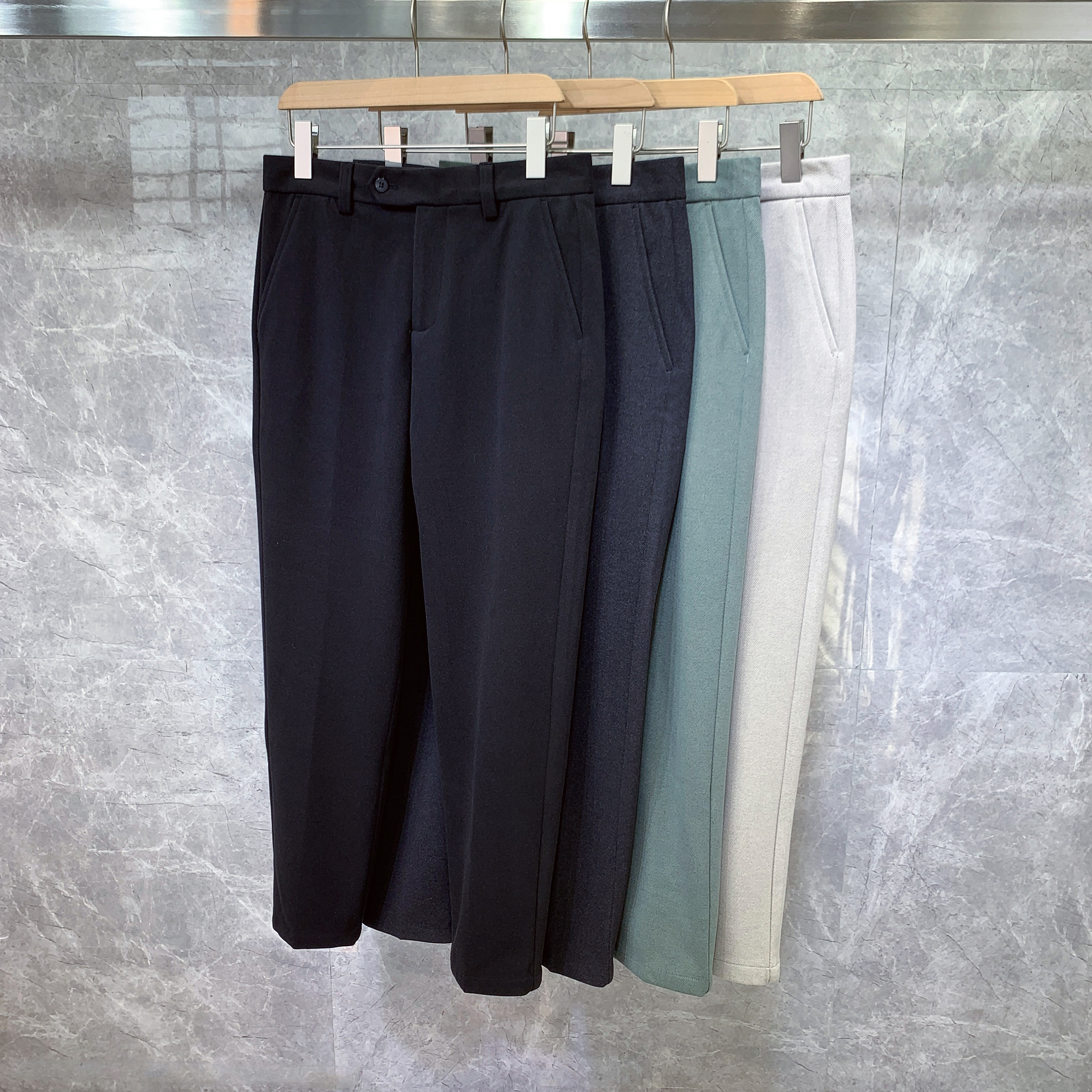 冬季ins潮流工装毛呢休闲长裤