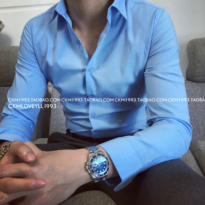 商务衬衫休闲纯色衬衣