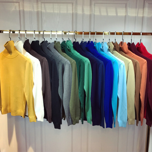 修身针织衫冬季新款修身高领毛衣