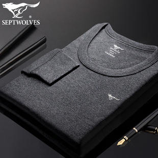 上衣薄款 套装 线衣线裤 中老年棉毛衫 秋衣裤 七匹狼纯棉保暖内衣男士