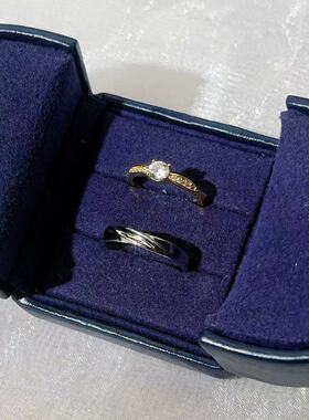 仿真婚戒对戒金色四爪结婚礼现场用道具情侣戒指奢华男女交换仪式