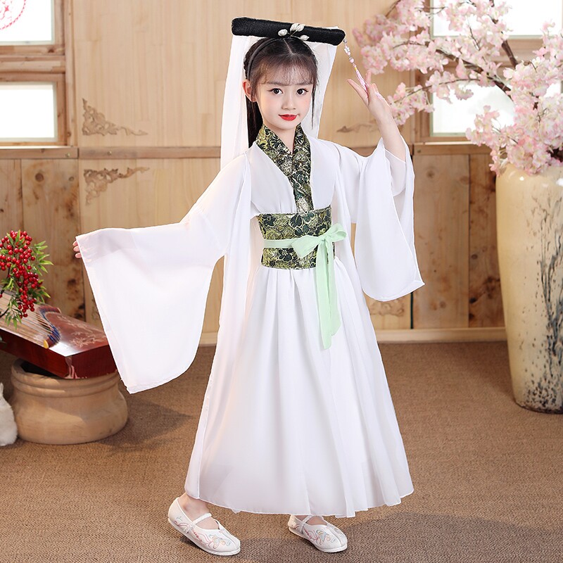 六一儿童节表演青城山下白素贞演出服装小青蛇白娘子幼儿园女汉服
