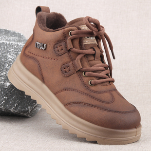 系带休闲鞋 25年冬季 老北京时尚 舒适二棉鞋 厚底轻便防水 高帮女棉鞋