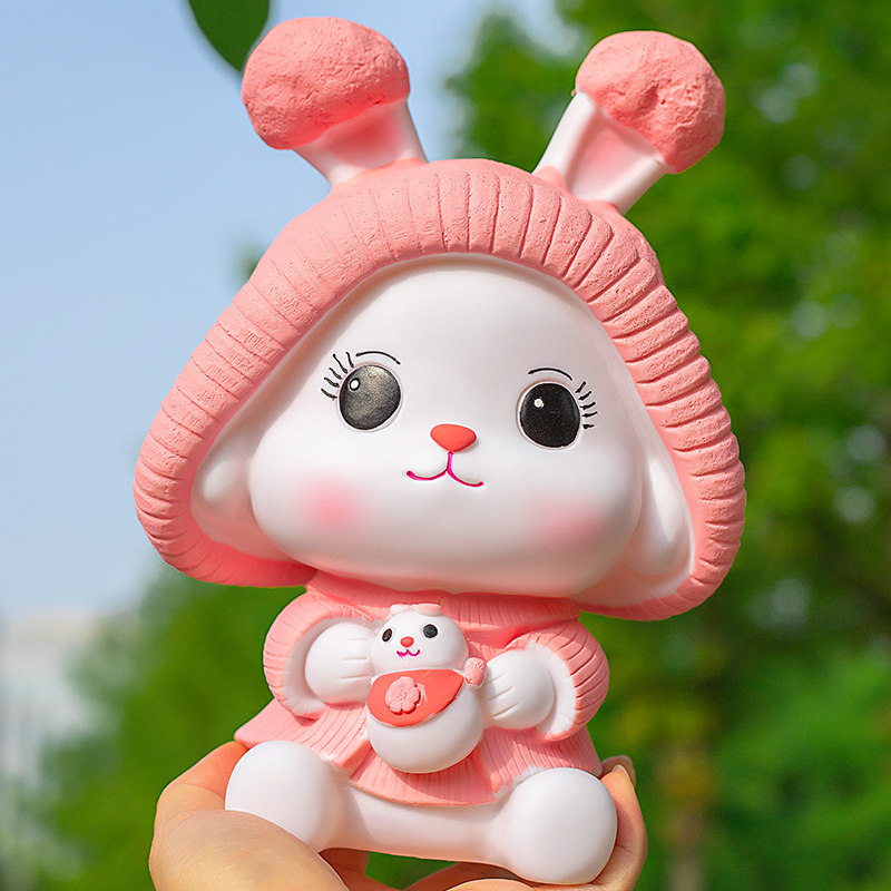 硬币存钱罐儿童储钱罐女孩卡通实用存款罐普通小兔子储蓄罐小孩子