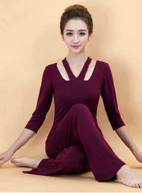 瑜伽服套装新款初学者显瘦修身莫代尔网红运动服瑜珈健身服女春夏