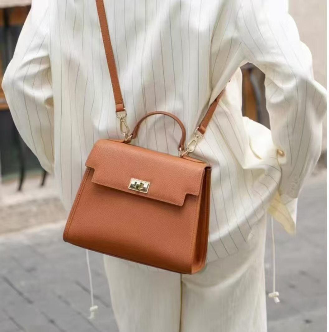 时尚百搭包手提包单肩包斜跨包真皮材质