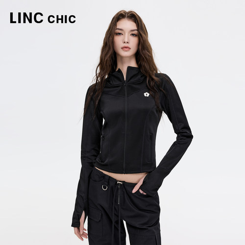 LINCCHIC金羽杰2026年秋季新品机能感立领连帽夹克女S263FK439Y
