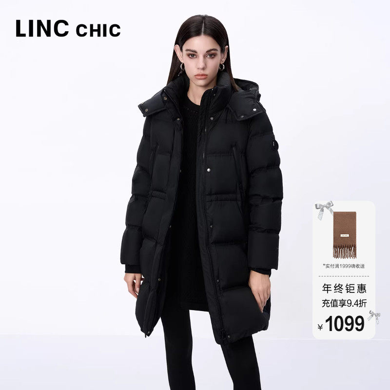 超轻质感面包中长款羽绒服