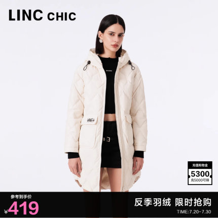 LINC金羽杰中长款轻薄羽绒服女新款羽绒外套女秋冬款Y23306180