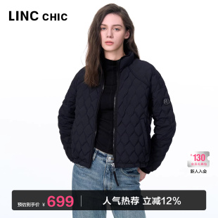 LINCCHIC金羽杰轻薄羽绒服女新款 轻薄羽绒外套1092 立领羽绒服短款