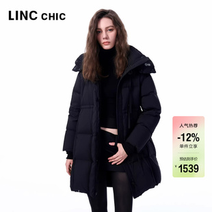 羽绒服大衣感中长款 羽绒服女6266 新款 LINCCHIC金羽杰2025年冬季