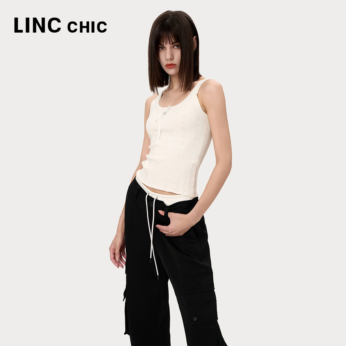LIINC金羽杰2024年秋季新品芭蕾感针织吊带背心女S243SW591Y