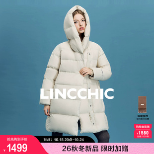 LINCCHIC金羽杰2026年冬季新款无胆轻暖加厚中长款羽绒服女6218