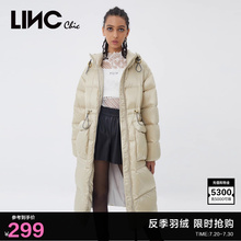 LINCCHIC金羽杰羽绒服女连帽加厚收腰长款羽绒服女反季Y21806263Y