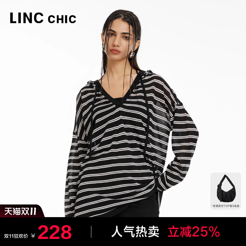 宽松量感轻薄防晒套头针织罩衫