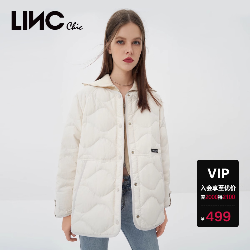 LINC金羽杰反季羽绒服女软奶风轻薄短款羽绒服女外套Y22802325