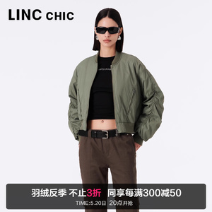 LINC金羽杰短款轻薄羽绒服女2023新款刺绣夹克外套女Y23801009Y