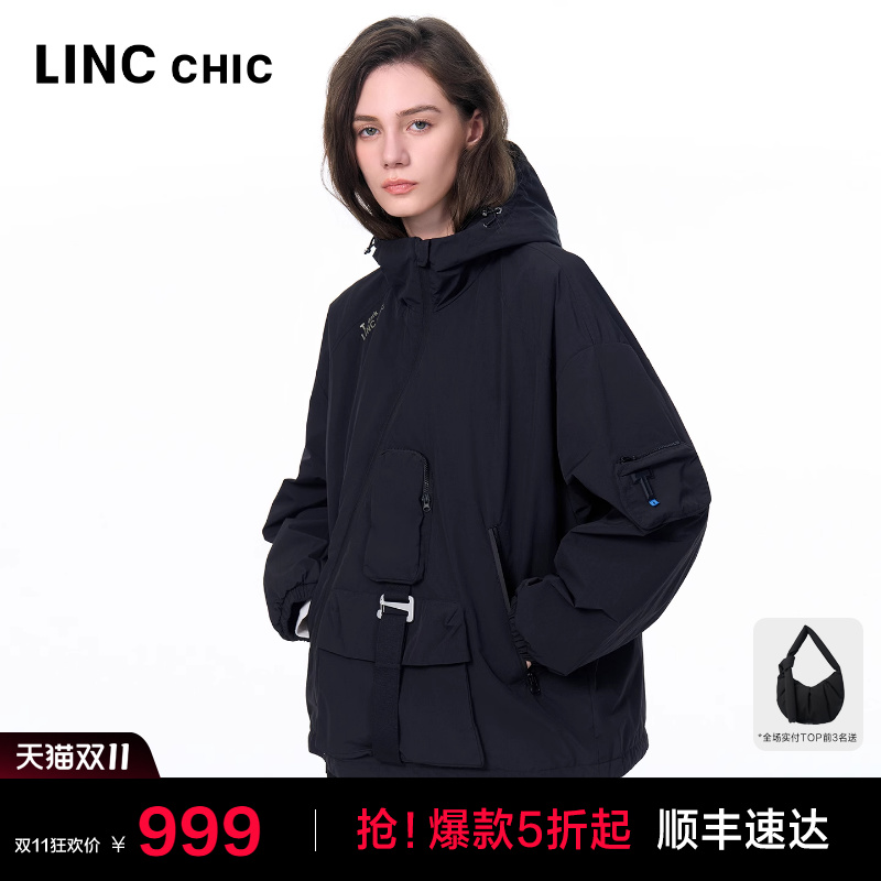 无性别机能感连帽轻薄羽绒服