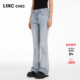 子女款 中高腰弹力微喇裤 修身 LINCCHIC金羽杰裤 牛仔裤 女S241JE133Y