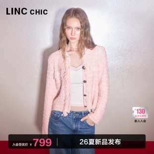 LINCCHIC金羽杰2026年春季 小香风肌理感针织外套女S261CR041Y 新品