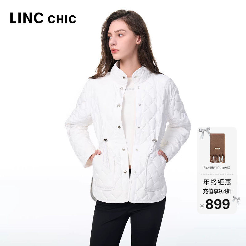 菱格纹绗缝轻暖羽绒服