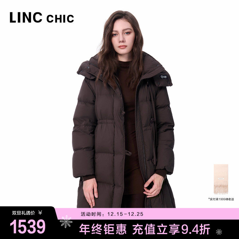 连帽大衣感中长款羽绒服