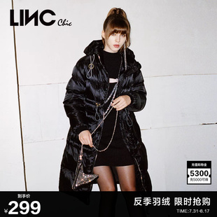 LINC金羽杰羽絨服女款 羽絨服女Y21806263 加厚輕奢收腰長(zhǎng)款 反季