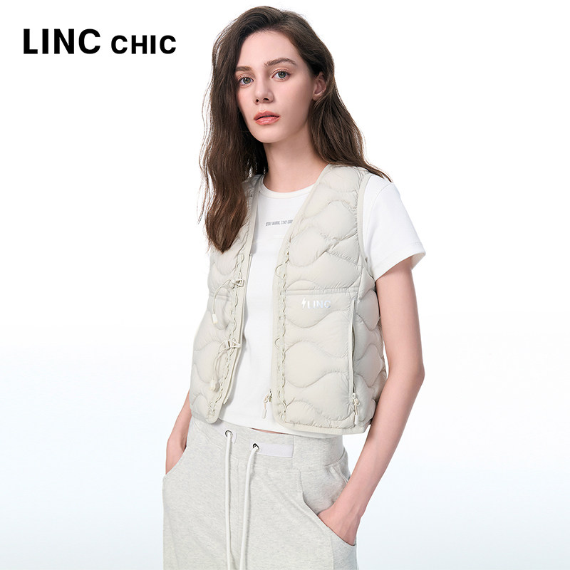 LINCCHIC金羽杰2025年秋季新款机能无胆防绒羽绒服马甲女内搭5069