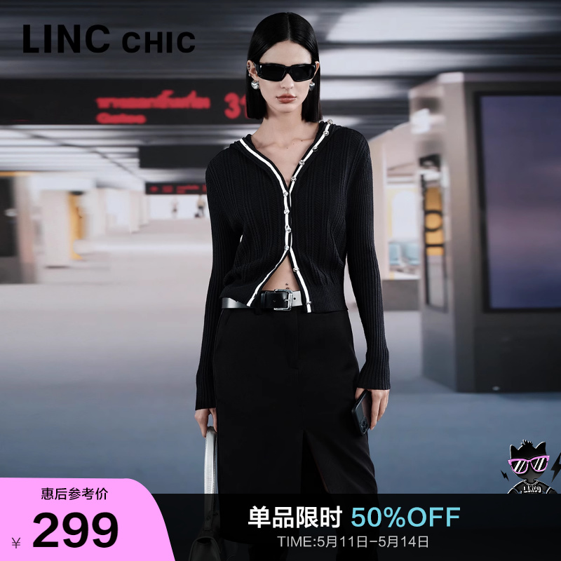 LINCCHIC金羽杰针织衫毛衣开衫羊毛针织开衫外套女S233CR398