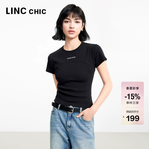 LINC机能感小圆领半袖T恤