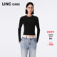 修身 LINCCHIC金羽杰针织衫 女机能感打底衫 圆领上衣女S233SW401Y