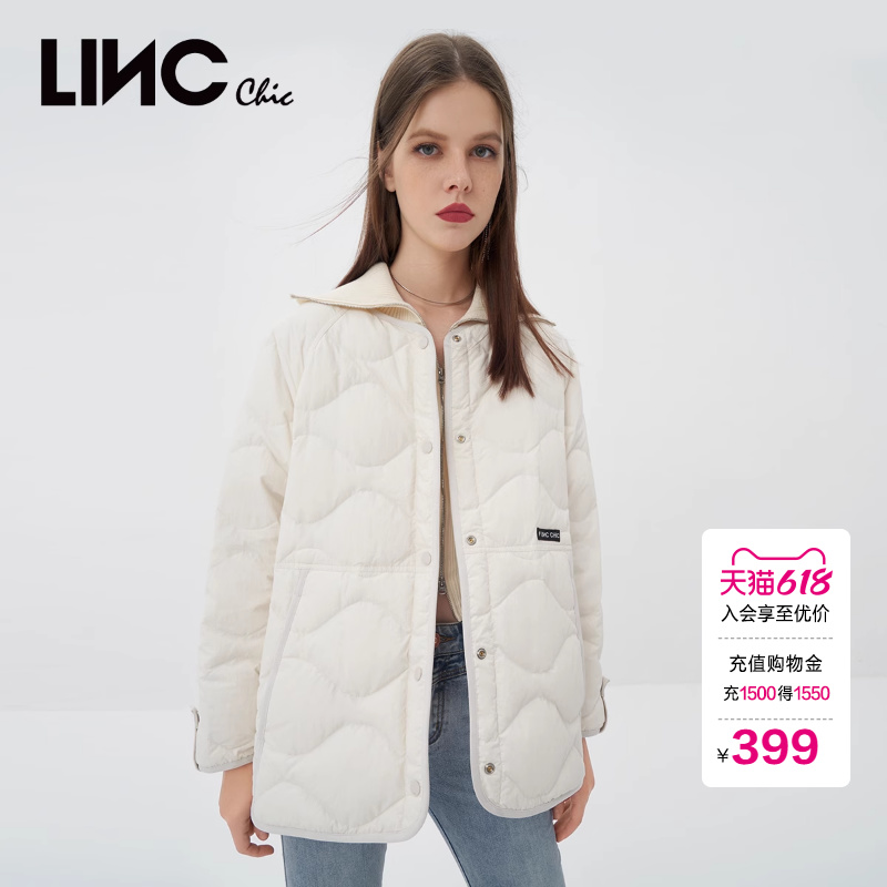 LINC金羽杰反季羽绒服女软奶风轻薄短款羽绒服女外套Y22802325