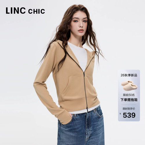 运动风连帽夹克柔软开衫