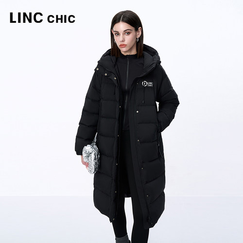 LINC金羽杰2024年冬季新品都市简约通勤长款厚羽绒服女Y24806311