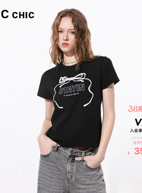 LINCCHIC金羽杰2026年春季新品浪漫蝴蝶结短袖T恤女S261TS232Y