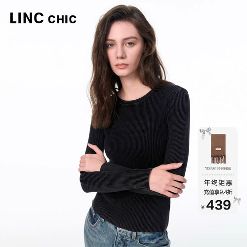 LINC重工做旧感圆领针织衫