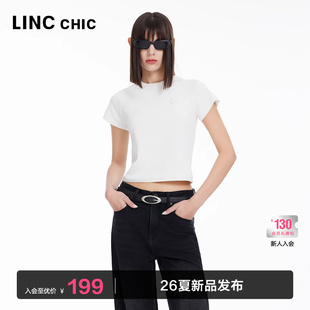 FK256Y T恤王心凌同款 LINC金羽杰正肩短袖 女T恤夏性感上衣女短袖