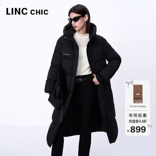 都市机能感连帽加厚羽绒服