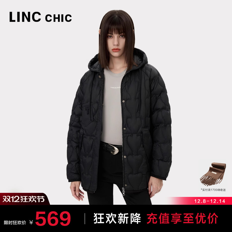 LINC松弛感轻薄连帽羽绒罩衫