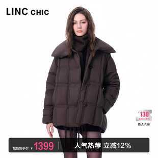羽绒服女2256 翻领羽绒服大衣感短款 LINCCHIC金羽杰2025年冬季 新款