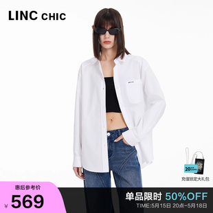 新品 LINCCHIC金羽杰2024年春季 宽松简约造型感衬衫 女S241SH273Y