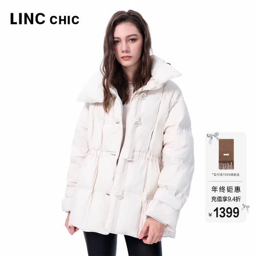 翻领大衣感短款羽绒服