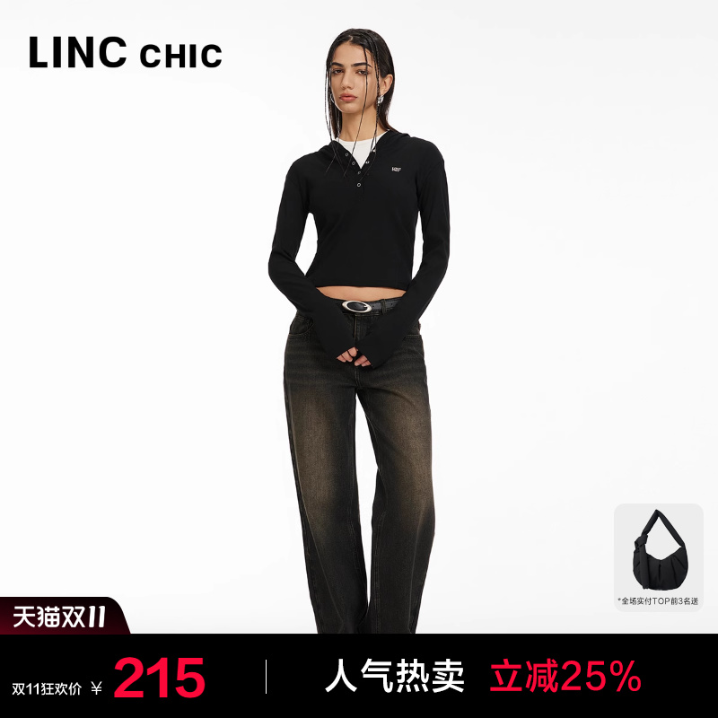 中腰显瘦复古直筒阔腿裤