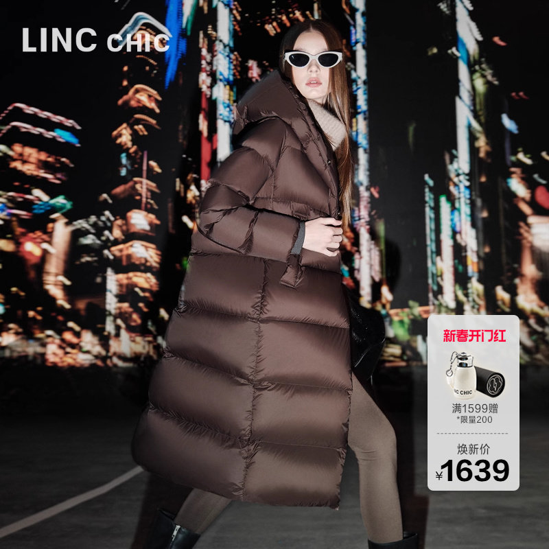 【明星同款】LINC金羽杰羽绒服女2024新款超轻加厚长款冬季8198